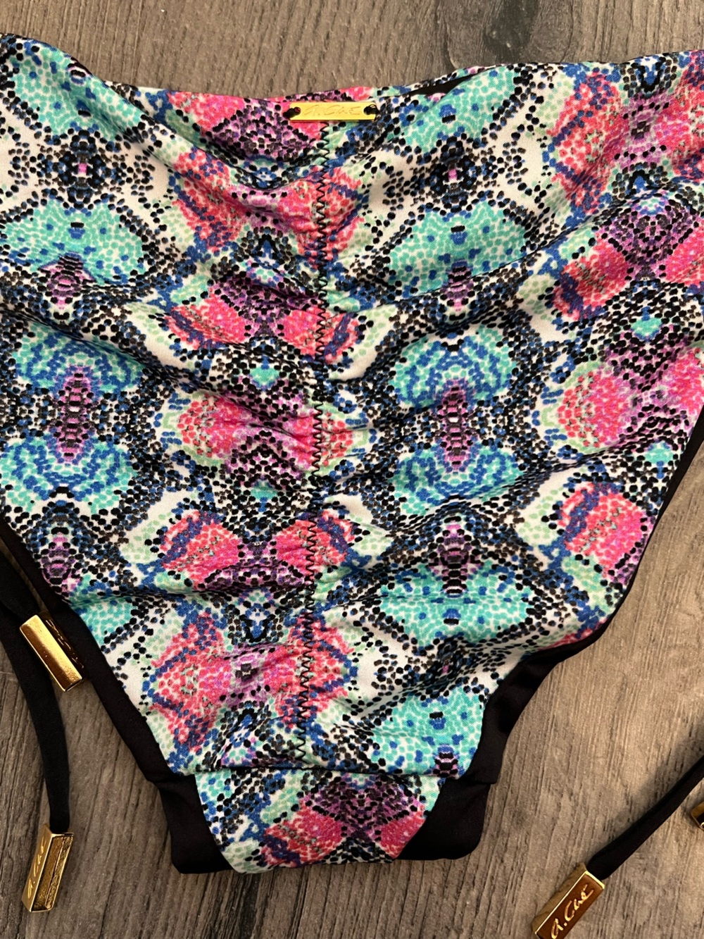 Bikini Bottom with Pink & Blue Print - Picture 6 of 11